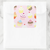 Cupcakes-Aufkleber Quadratischer Aufkleber (Tasche)