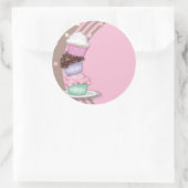 Cupcakes-Aufkleber Runder Aufkleber (Tasche)