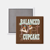 Cupcakes Ausgewogene Ernährung - Gesunder Spaß Magnet (Vorderseite/Rückseite)