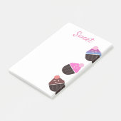 Cupcakes Bäckerei Süßer Zuckerguss Nachhinweise Post-it Klebezettel (angewinkelt)