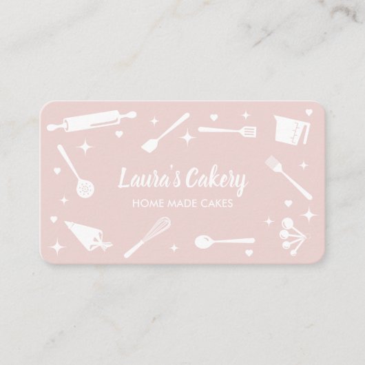 Cupcakes Backtools Utensik Whisk Konditorei Visitenkarte (Vorderseite)