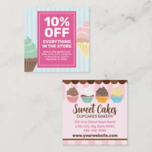 Cupcakes Bakery Coupon Card Sonderangebot Verkauf
