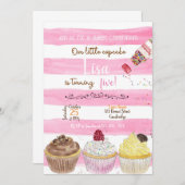 Cupcakes Birthday Invitation, Cupcakes Invitation, Einladung (Vorne/Hinten)