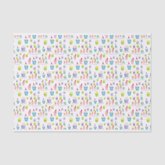 Cupcakes Birthday Tissue Paper Seidenpapier (Vorderseite)