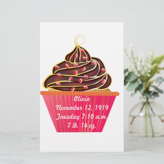 Cupcakes Briefpapier (Stehend Vorderseite)