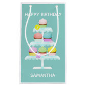 Cupcakes Cake Stand Aquamarin Happy Geburtstag Kleine Geschenktüte (Vorderseite)