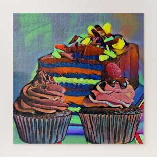 Cupcakes/cake Still life Abstrakt Art Puzzle