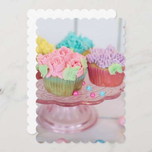 Cupcakes Cake Süßigkeiten Dessert Yum Destiny's De Einladung (Vorne/Hinten)