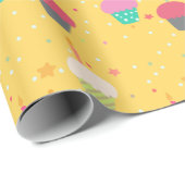 Cupcakes/Candles Niedliche Geburtstag Geschenkpapier (Rolleneckpunkt)