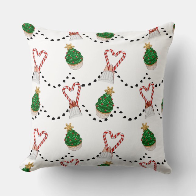 Cupcakes & Candy Canes Kissen (Vorderseite)