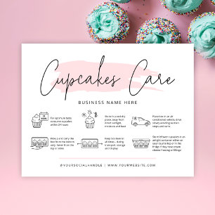 Cupcakes Care Instructions Bakery Guide Feminine Dankeskarte