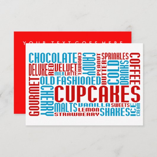 Cupcakes-Chat Einladung (Vorne/Hinten)