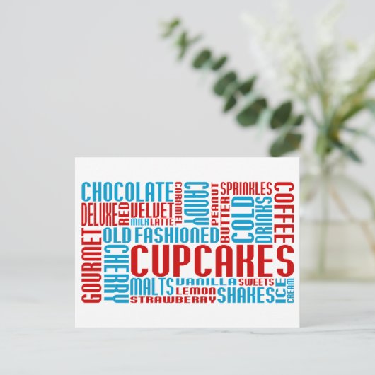 Cupcakes-Chat Postkarte (Stehend Vorderseite)