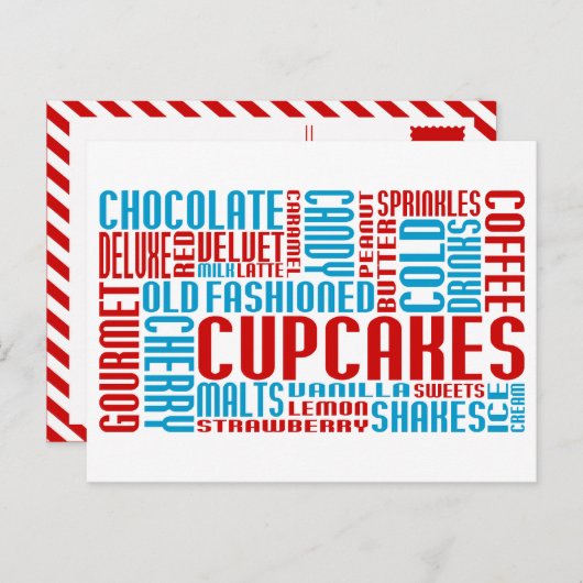 Cupcakes-Chat Postkarte (Vorne/Hinten)