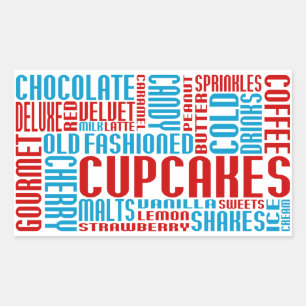 Cupcakes-Chat Rechteckiger Aufkleber