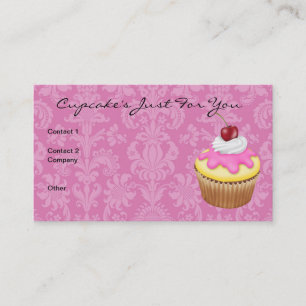 Cupcake's Chic Damask Design Business Card Visitenkarte
