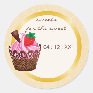 Cupcakes & Cocktails Gastgeschenk Stickers - Honig