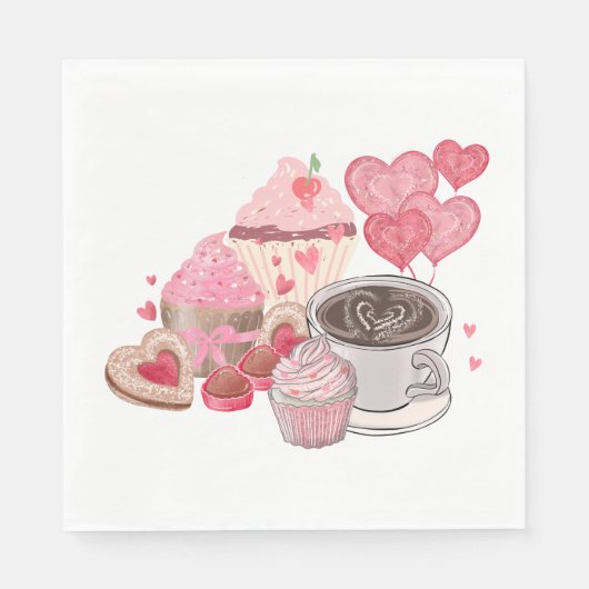 Cupcakes & Coffee Leckereien Napkins Serviette (Vorderseite)