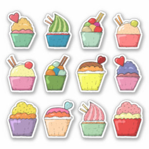 Cupcakes Colorful Dessert l Scrapbook Aufkleber