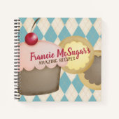 Cupcakes Cookies Backen Kochbuch Rezept Notebook Notizblock (Vorderseite)