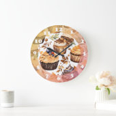 Cupcakes Dessert Heaven Große Wanduhr (Zuhause)