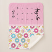 Cupcakes & Donuts Meilenstein Foto Sherpa Blanka Sherpadecke (Vorderseite)