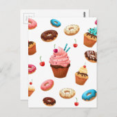 Cupcakes Donuts Postkarte (Vorne/Hinten)