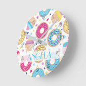 Cupcakes & Donuts Runde Wanduhr (Winkel)