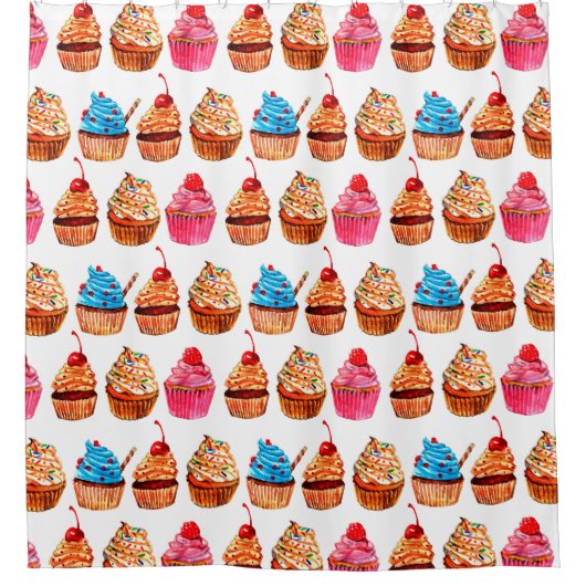 Cupcakes Duschvorhang (Vorderseite)