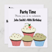 Cupcakes - Einladung zum Geburtstag (Vorne/Hinten)