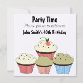 Cupcakes - Einladung zum Geburtstag (Vorderseite)