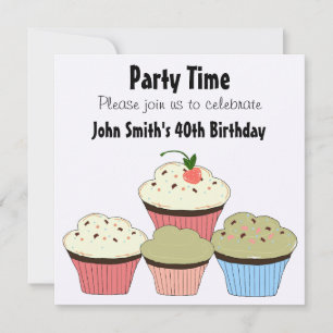 Cupcakes - Einladung zum Geburtstag