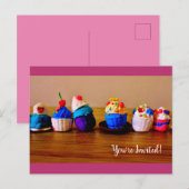 Cupcakes Einladungspostkarte (Vorne/Hinten)