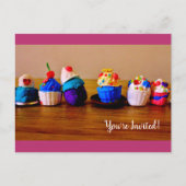 Cupcakes Einladungspostkarte (Vorderseite)