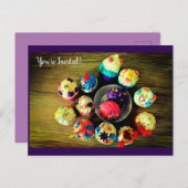 Cupcakes Einladungspostkarte (Vorne/Hinten)