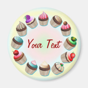 Cupcakes farbiges Circle Magnet