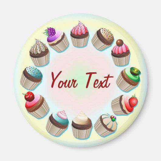 Cupcakes farbiges Circle Magnet (Vorne)