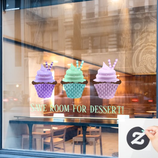 Cupcakes Fensteraufkleber (Café-Fenster)
