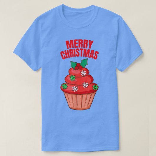 Cupcakes Frohe Weihnachten XMAS Bäckerei Backwaren T-Shirt (Design vorne)
