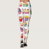 Cupcakes Fun Design l Fashion farbenfroh Weiß Leggings (Rückseite)