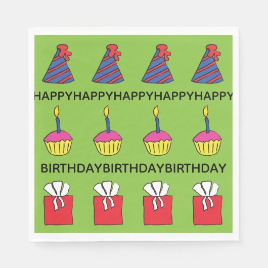 Cupcakes Funny Birthday Party Serviette (Vorderseite)