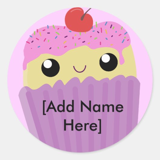 Cupcakes Furz Sprinkles Runder Aufkleber (Vorderseite)