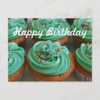Cupcakes Geburtstags-Foto Postkarte