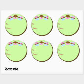 Cupcakes-Geschenkstift Runder Aufkleber (Blatt)
