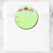 Cupcakes-Geschenkstift Runder Aufkleber (Tasche)