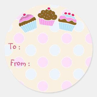 Cupcakes-Geschenkstift Runder Aufkleber
