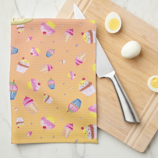 Cupcakes Geschirrtuch (Viertel Falte)