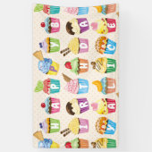 Cupcakes Glücklich Geburtstag Fügen Sie Ihren Name Banner (Vertikal)
