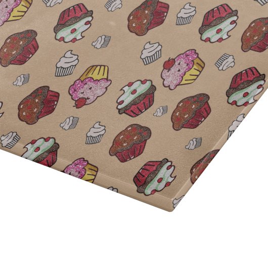 Cupcakes Graphic Background Schneidebrett (Ecke)