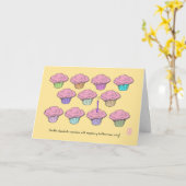Cupcakes Himbeere Eiscreme Birthday Karte (Gelbe Blume)